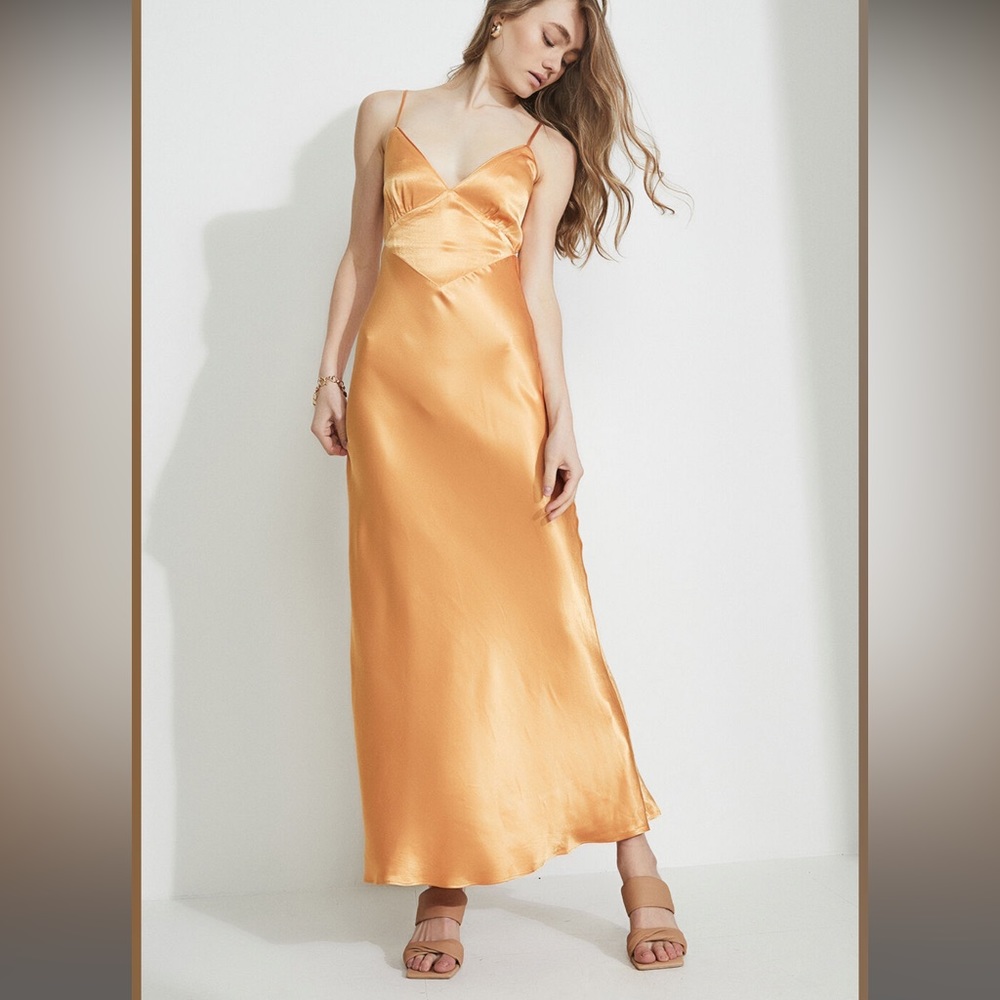 NWT BARDOT MALINDA SLIP DRESS IN TANGERINE